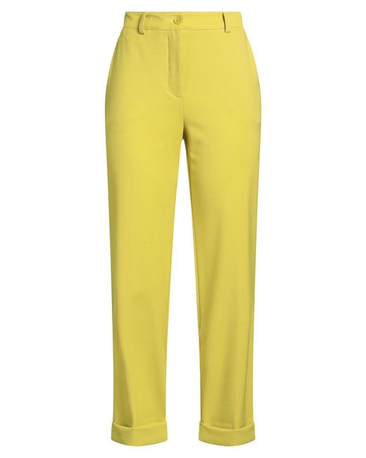 P.A.R.O.S.H. Yellow Lime Pants Virgin Wool, Elastane