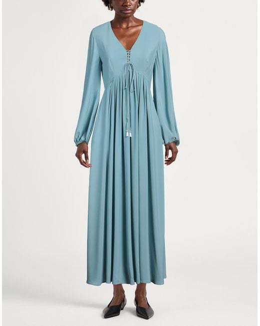 Weekend by Maxmara Blue Maxi Dress Acetate, Silk