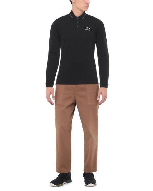 EA7 Black Polo Shirts for men