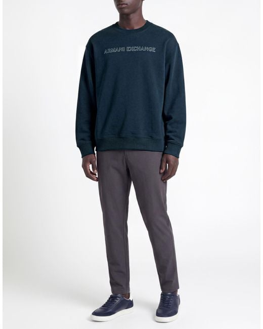 ARMANI EXCHANGE Blue Sweatshirt Cotton for men