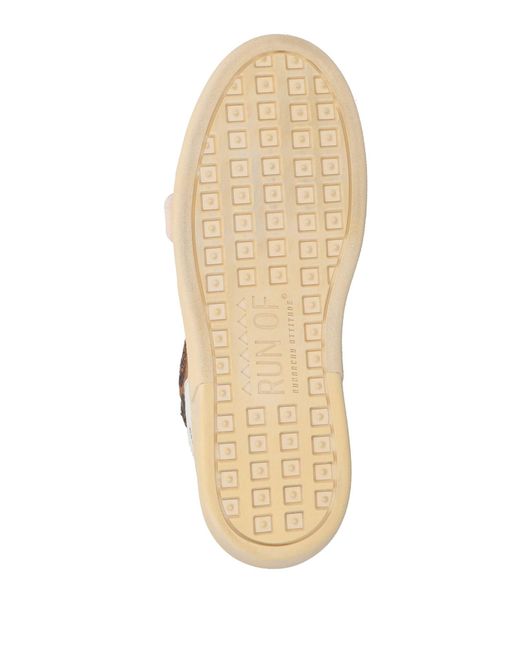 RUN OF White Sneakers Leather, Textile Fibers