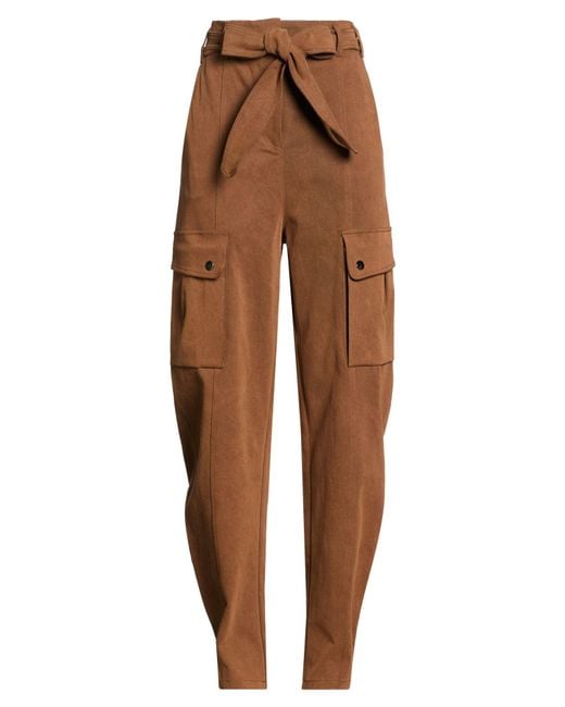 ANDAMANE Brown Pants Cotton, Elastane