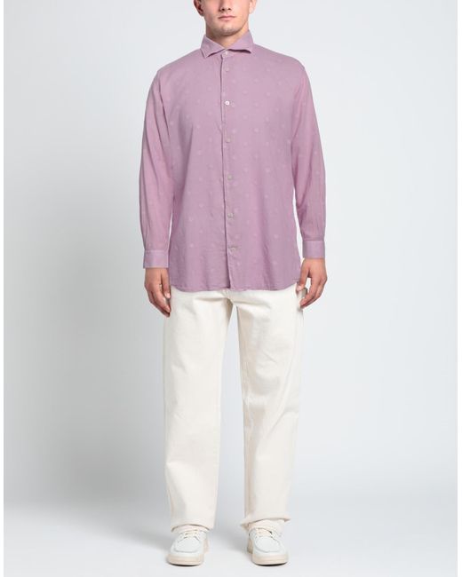 MASTRICAMICIAI Purple Shirt Cotton, Elastane for men
