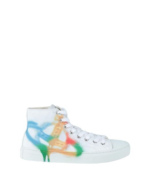 Vivienne Westwood White Orb Logo-Print Canvas Sneakers
