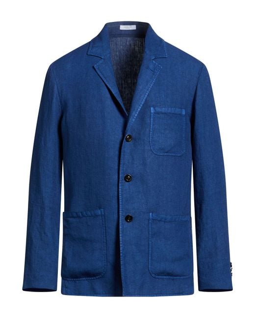Boglioli Blue Blazer Linen for men