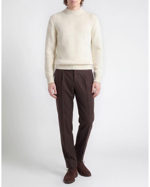 Fabrizio Del Carlo White Turtleneck Merino Wool, Mohair Wool for men