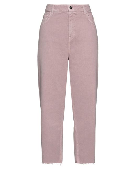 Actitude By Twinset Pink Pastel Jeans Cotton
