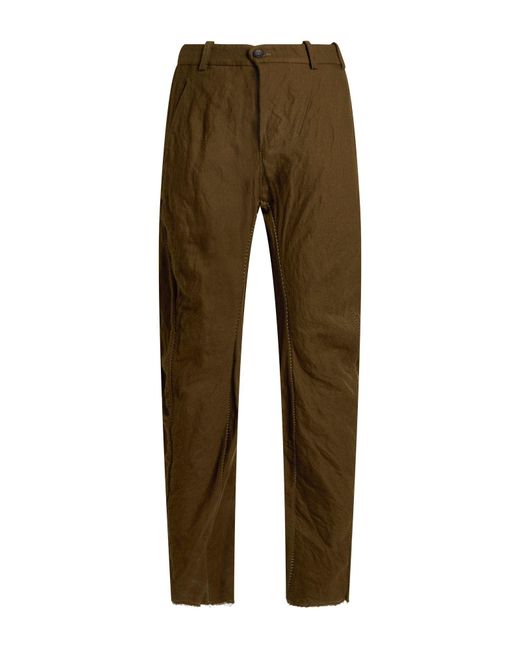 Masnada Brown Military Pants Virgin Wool, Cotton, Metal for men