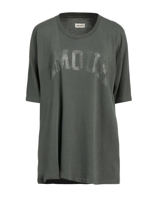 Zadig & Voltaire Gray T-Shirt Cotton, Mohair Wool
