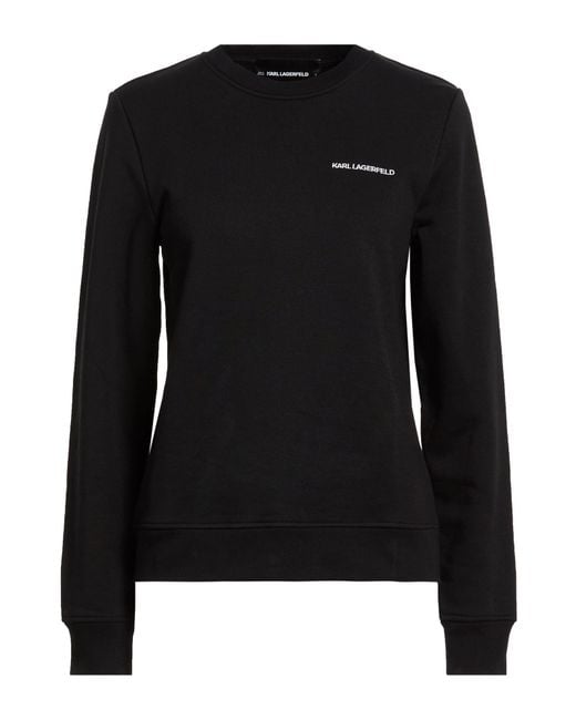 Karl Lagerfeld Black Sweatshirt Organic Cotton, Polyester