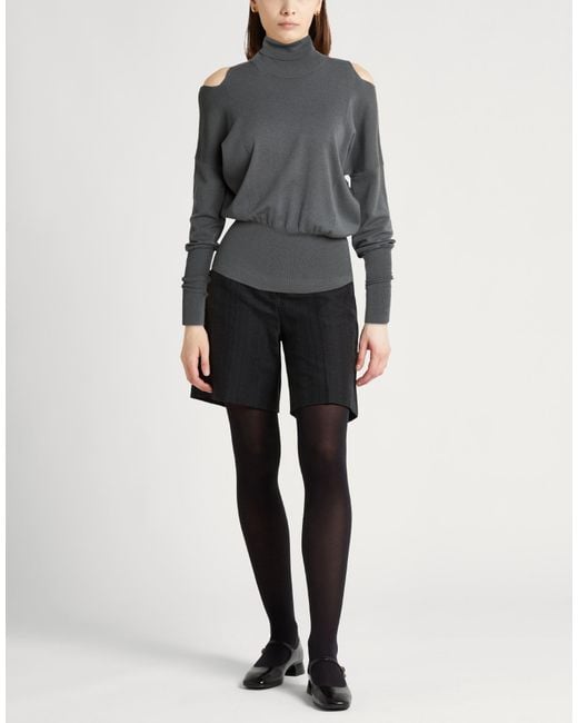Fedeli Gray Charcoal Turtleneck Wool, Polyester