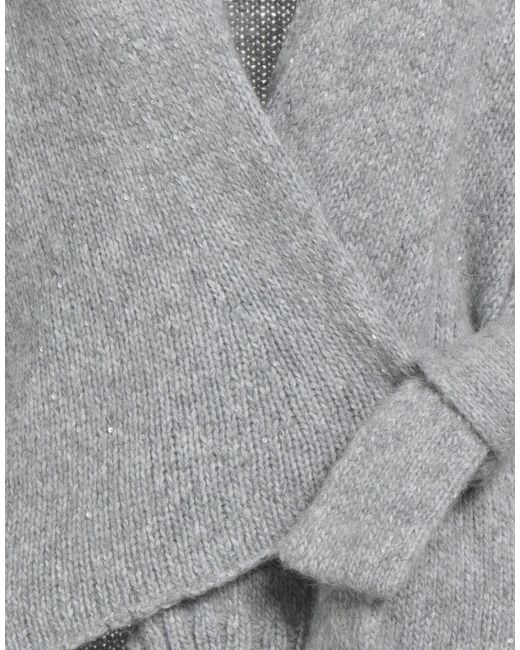 Alpha Studio Gray Cardigan Polyester, Alpaca Wool, Nylon, Wool