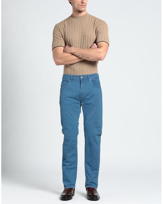BARMAS Blue Pants Cotton, Elastane for men