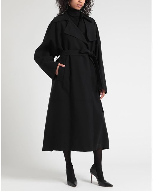 Laurence Bras Black Overcoat & Trench Coat Viscose, Polyester