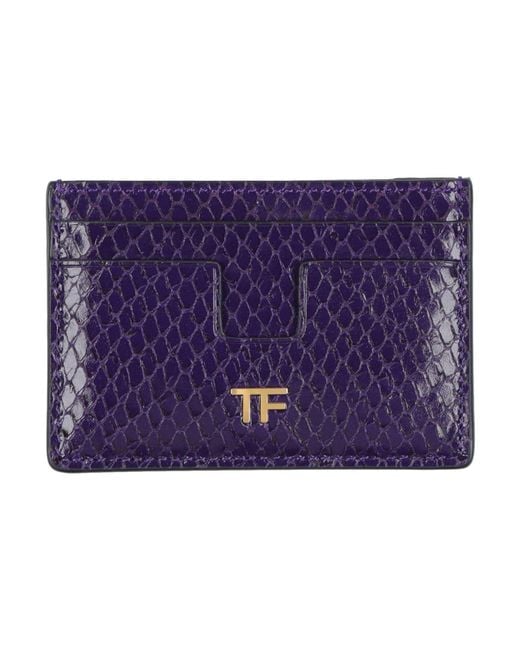 Tom Ford Purple Document Holder Calfskin, Brass