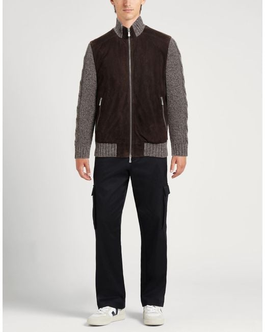 Eleventy Brown Jacket Lambskin, Wool, Viscose, Polyamide, Cashmere for men