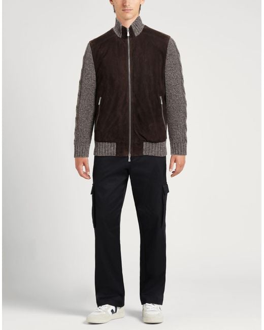 Eleventy Brown Jacket Lambskin, Wool, Viscose, Polyamide, Cashmere for men