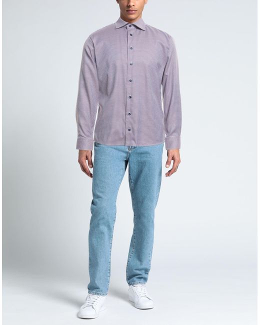 Camicia di Eton of Sweden in Purple da Uomo