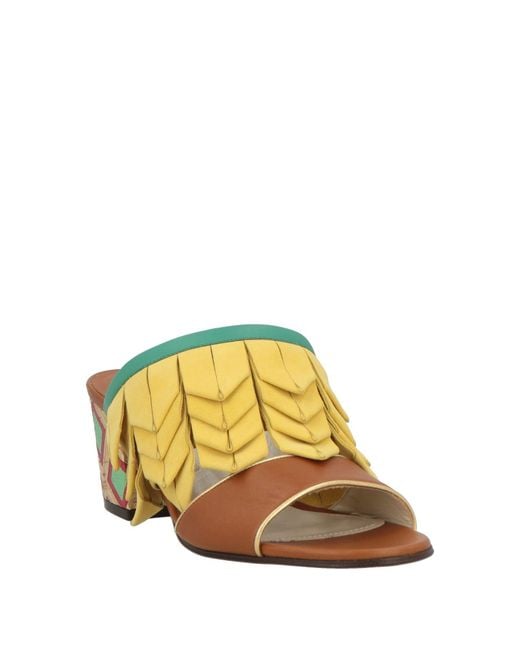Ferragamo Yellow Sandals Leather
