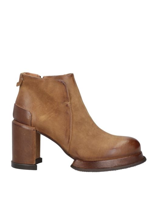 A.s.98 Brown Sand Ankle Boots Leather