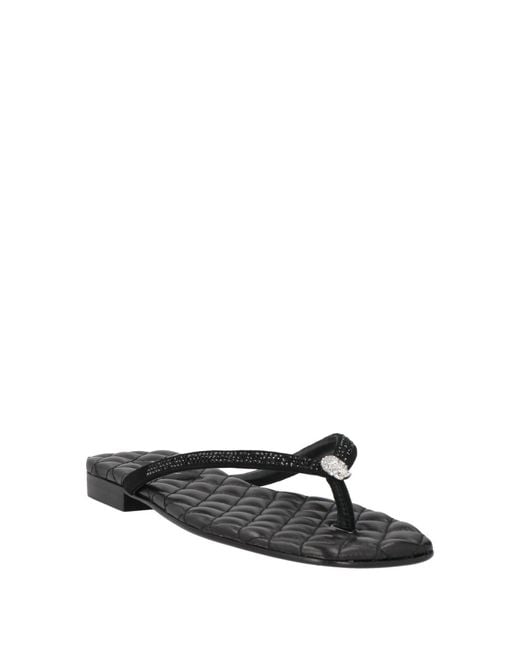 Philipp Plein Black Thong Sandal
