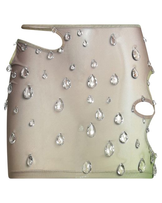 Gcds Women's Gray Military Mini Skirt Polyester