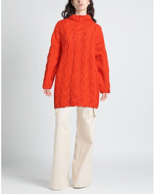 Pink Memories Red Turtleneck Acrylic, Mohair Wool, Polyamide, Wool