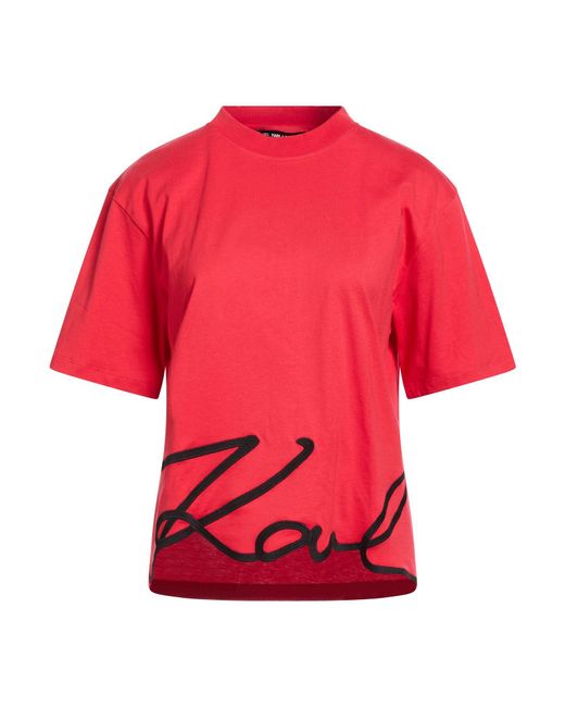 Karl Lagerfeld Red T-Shirt Organic Cotton