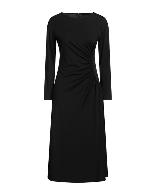 Weekend by Maxmara Black Midi Dress Polyamide, Lyocell, Viscose, Elastane