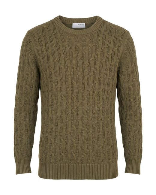 SELECTED Green Sweater Cotton for men