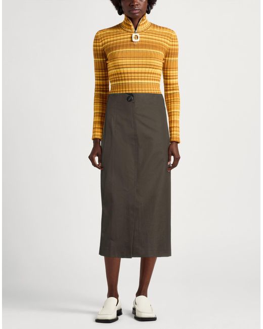 Sa Su Phi Gray Military Midi Skirt Cotton