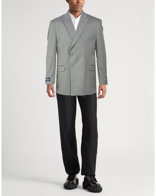 FAMILY FIRST Gray Blazer Polyester, Viscose, Wool for men