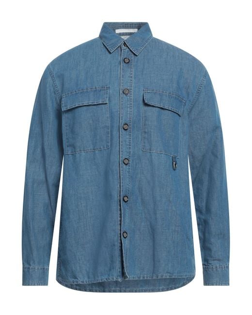 Paolo Pecora Blue Denim Shirt Cotton, Linen for men