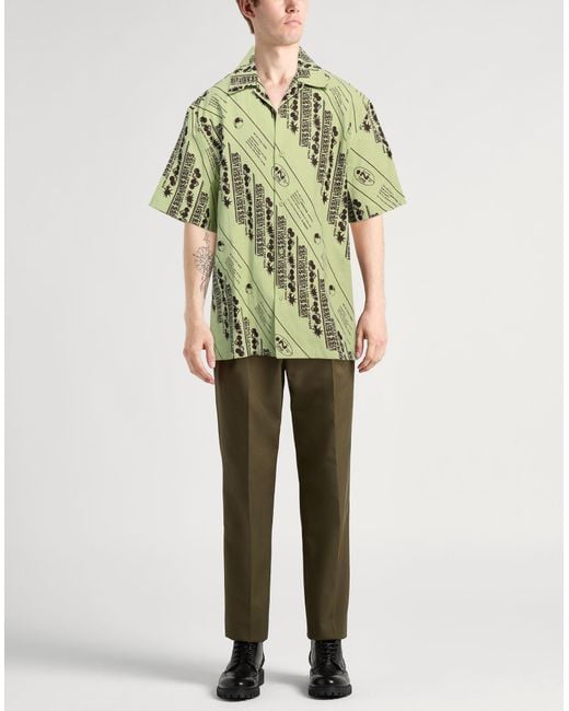 Jil Sander Green Shirt Linen for men