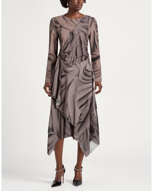 High Brown Midi Dress