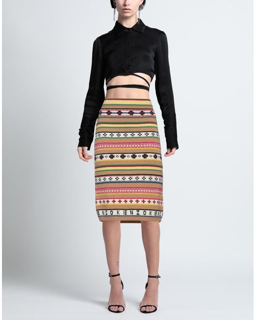 KENZO Gray Midi Skirt