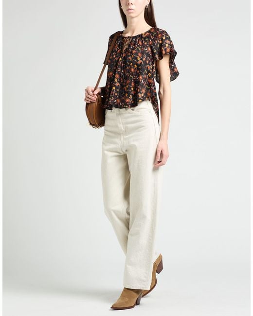 Isabel Marant Brown Top Viscose, Silk