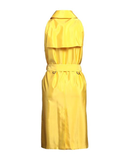 Burberry Yellow Overcoat & Trench Coat Cupro, Viscose
