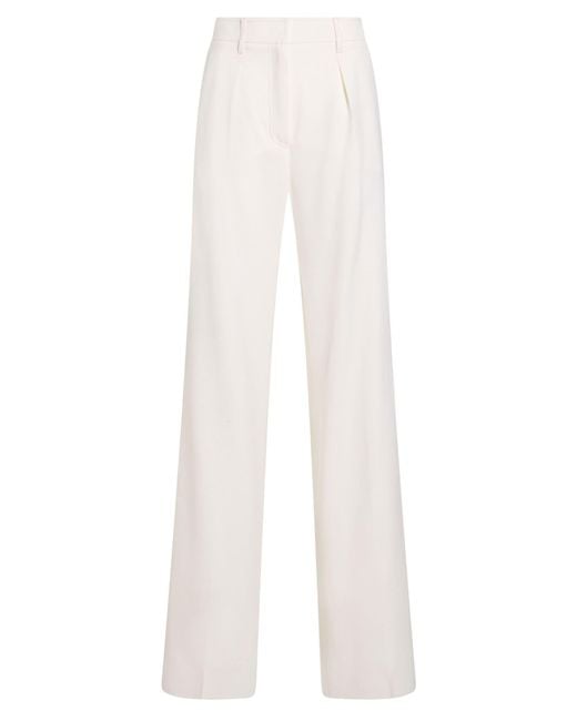 Max Mara White Pants Virgin Wool