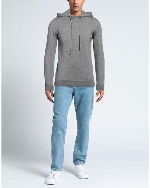 Alpha Studio Gray Sweater Merino Wool for men