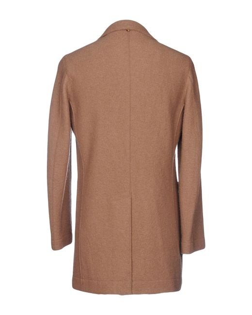 Manuel Ritz Brown Coat Virgin Wool for men