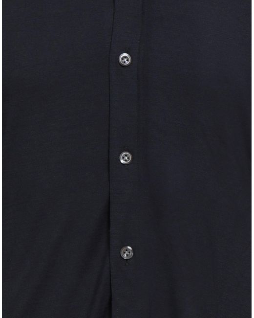 EDWARD COPPER Blue Midnight Shirt Virgin Wool for men