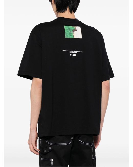 T-shirt MSGM pour homme en coloris Black