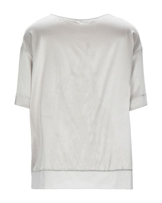 Fabiana Filippi Gray Top Silk, Elastane