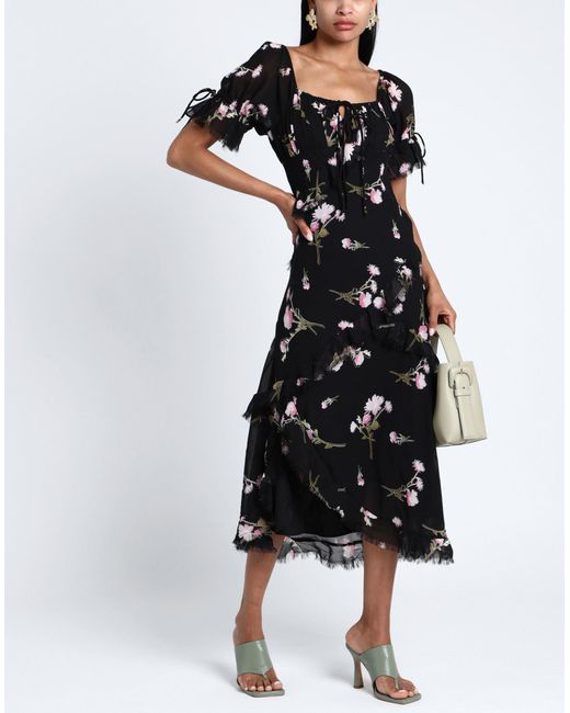 TOPSHOP Black Midi Dress