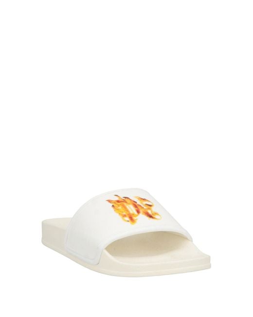 Palm Angels White Sandals Textile Fibers for men