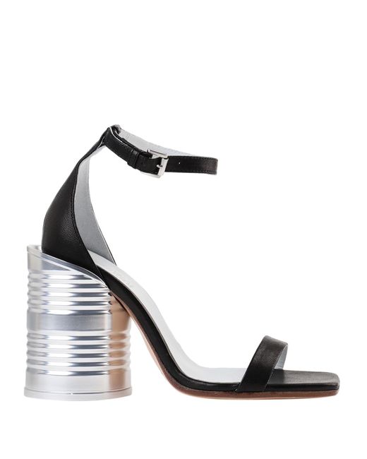 MM6 by Maison Martin Margiela Metallic Sandals Soft Leather