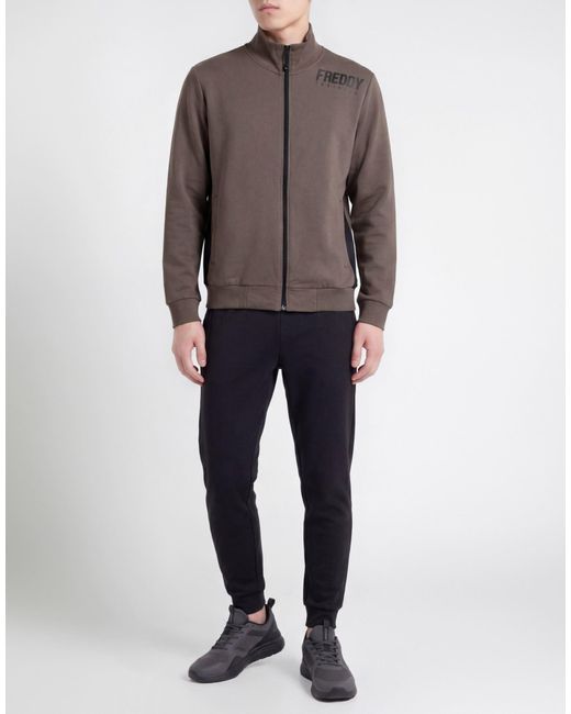 Freddy Brown Sweatshirt Cotton, Elastane for men