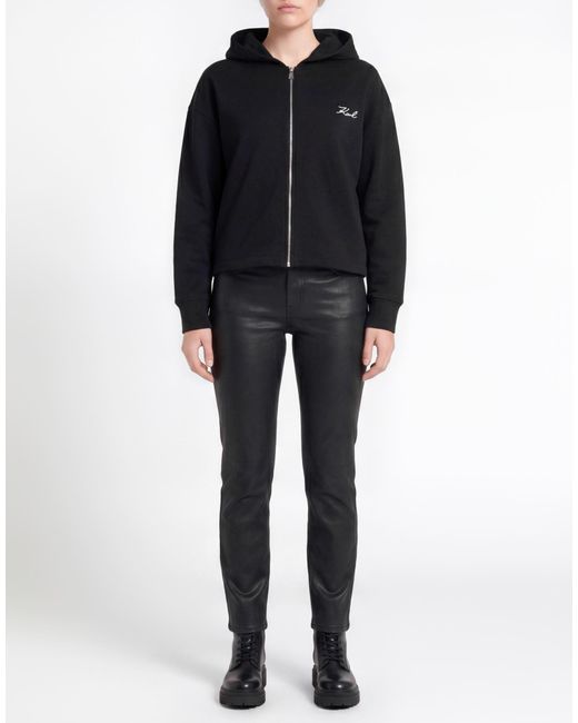Karl Lagerfeld Black Sweatshirt Organic Cotton, Recycled Polyester