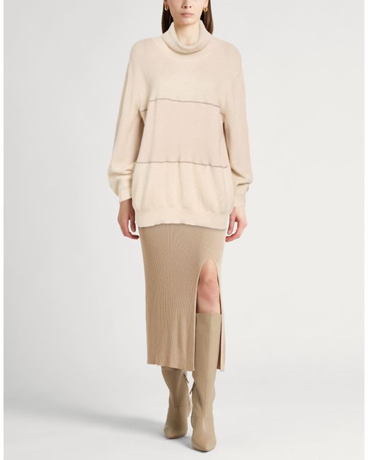 Fabiana Filippi Natural Turtleneck Wool, Alpaca Wool, Polyamide, Silk, Cashmere